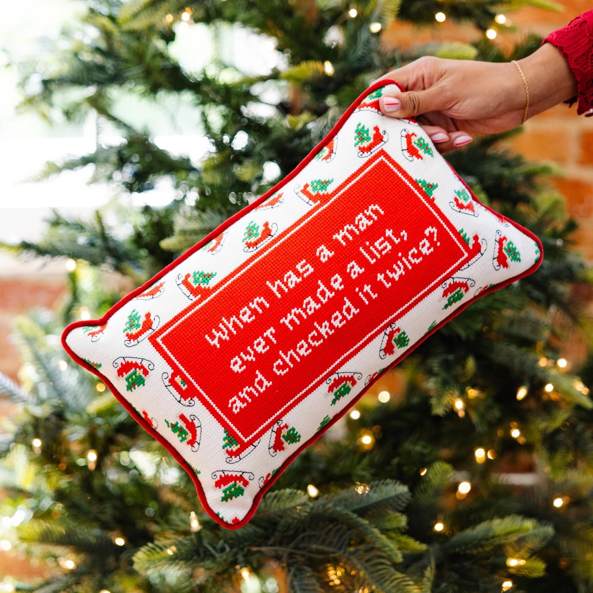 Christmas Needlepoint Pillow