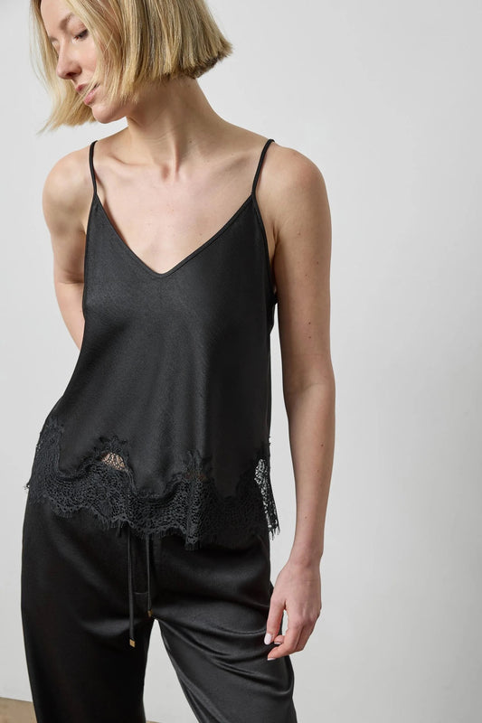 Crepe Satin with Lace Trim Cami