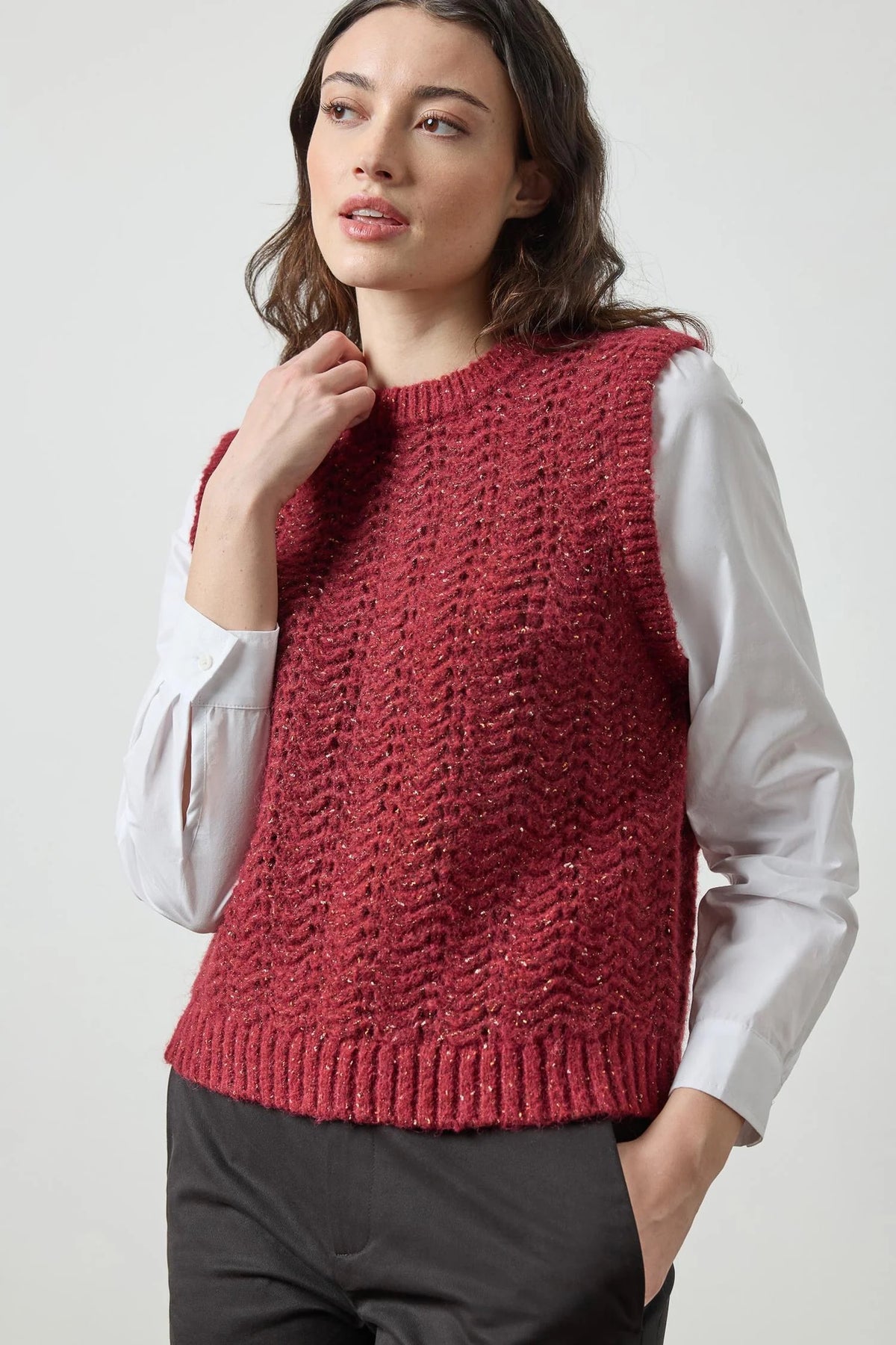 Mixed Media Tinsel Sweater- Port Tinsel