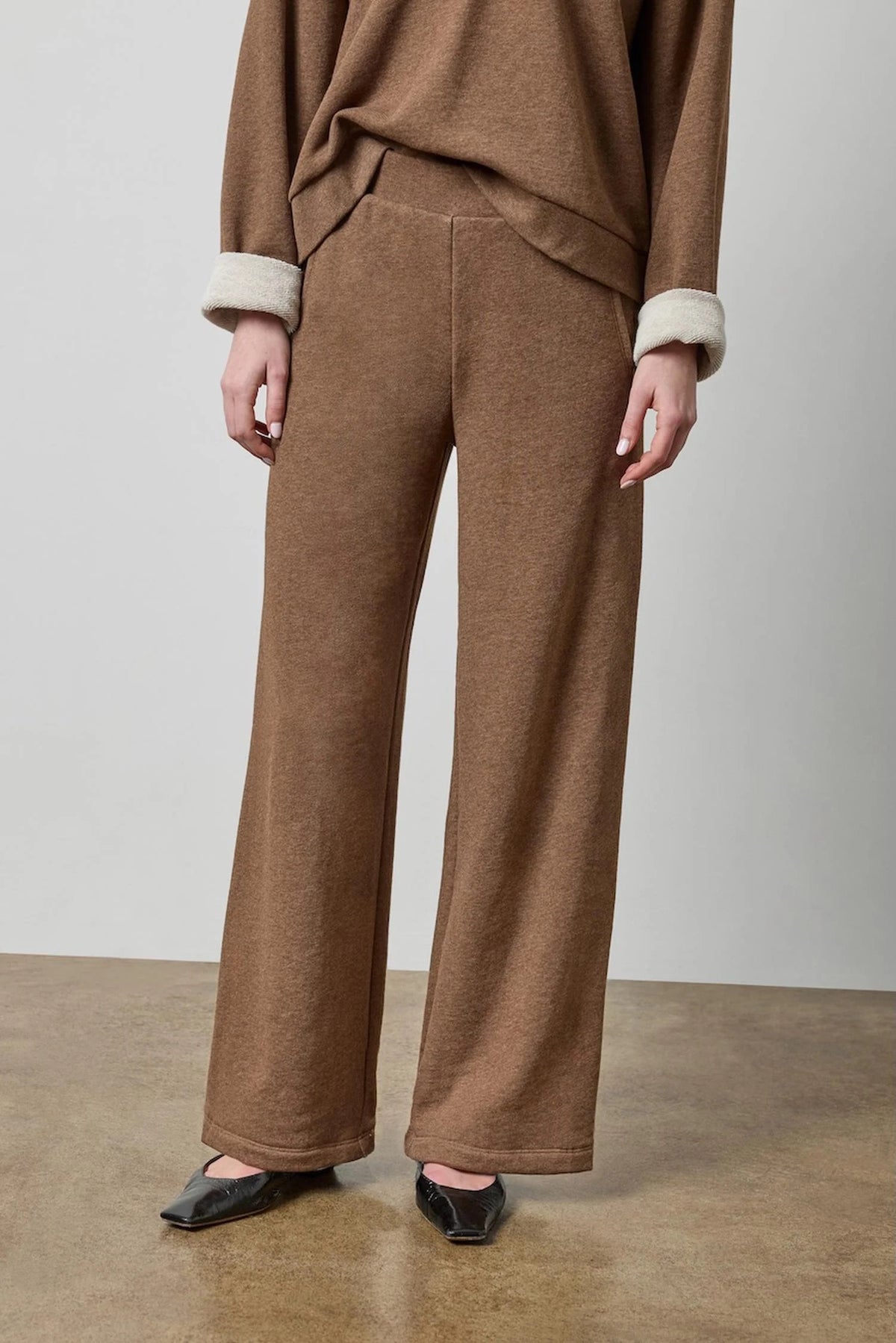 Side Panel Terry Pant- Cocoa Heather