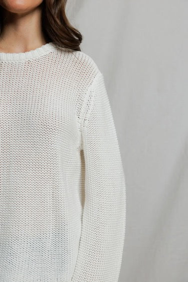 Margaret Knitted Sweater Boxy Crewneck-White