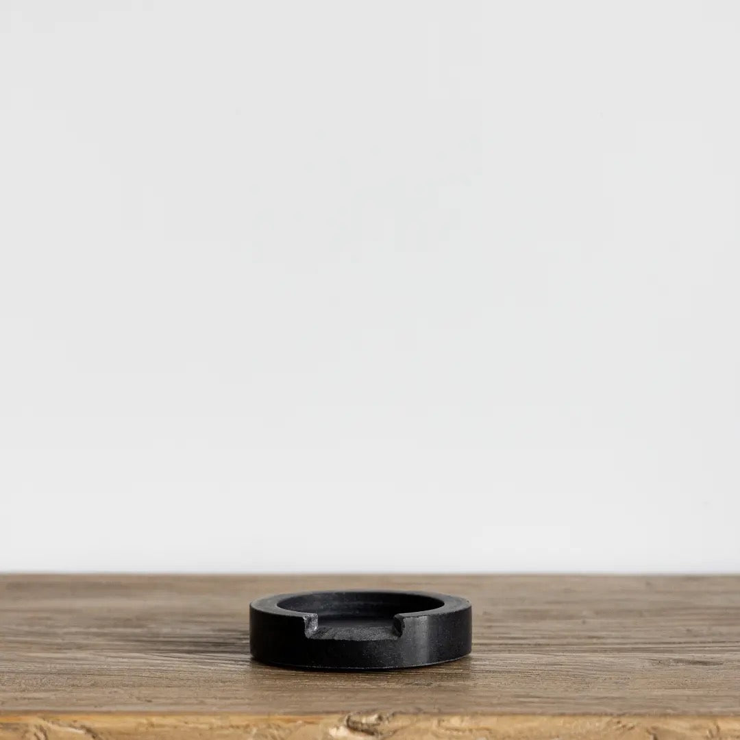 Charcoal Marble Round Spoon Rest