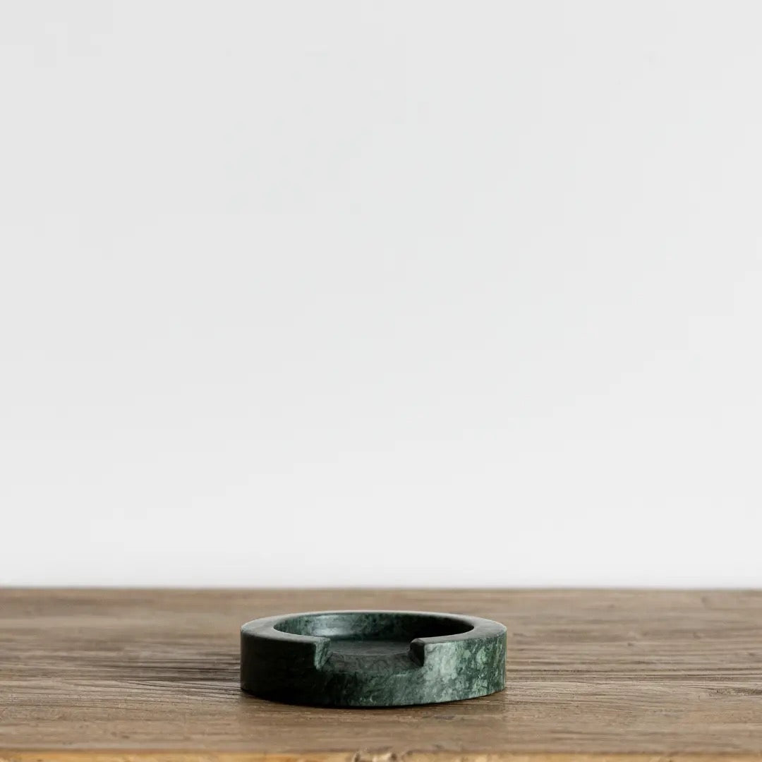 Emerald Green Marble Round Spoon Rest
