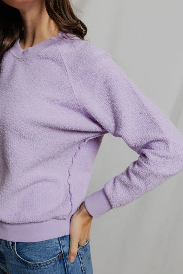 Ziggy Reverse Fleece Shrunken Crew- Ultraviolet
