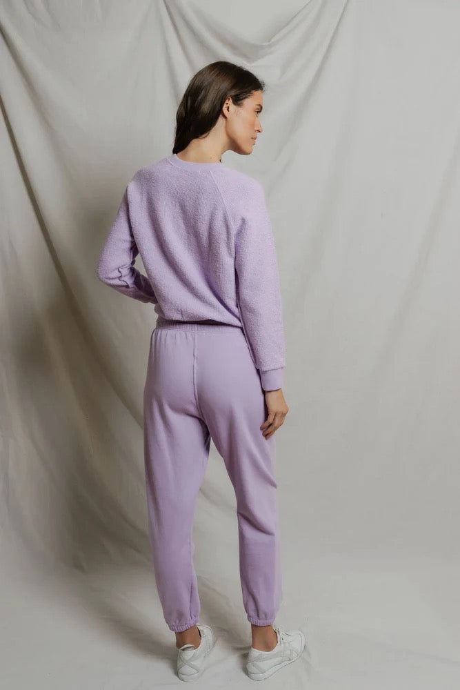 Ziggy Reverse Fleece Shrunken Crew- Ultraviolet