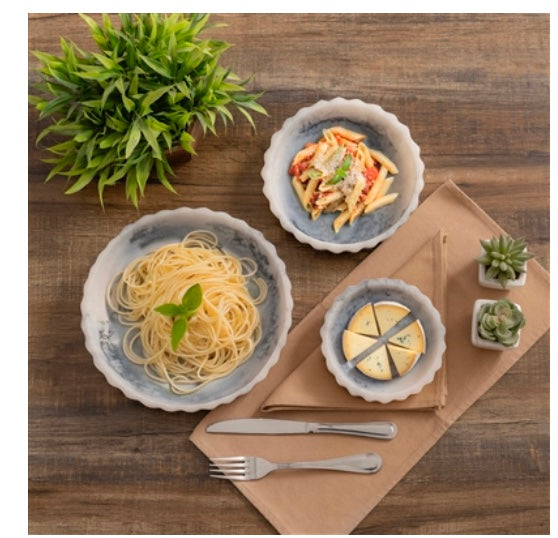 CURVY EDGE GREY BOWL SET OF 3 - GREY