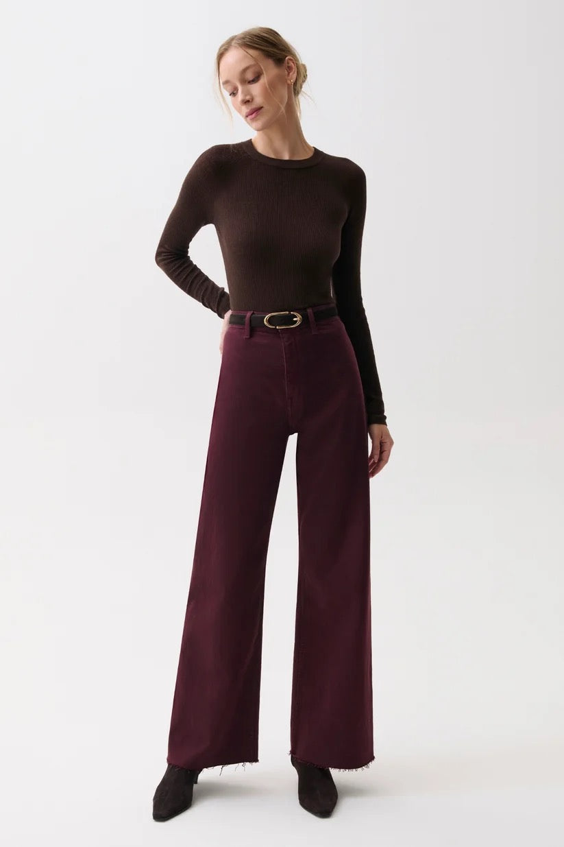 Penny High Rise Wide Leg- Claret
