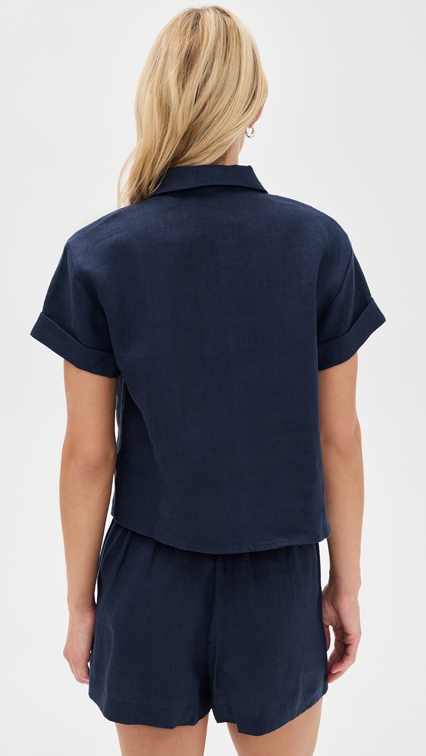Tabitha Pull Over Cropped Woven Polo