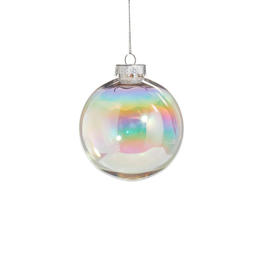 Clear Iridescent Ornament Bauble