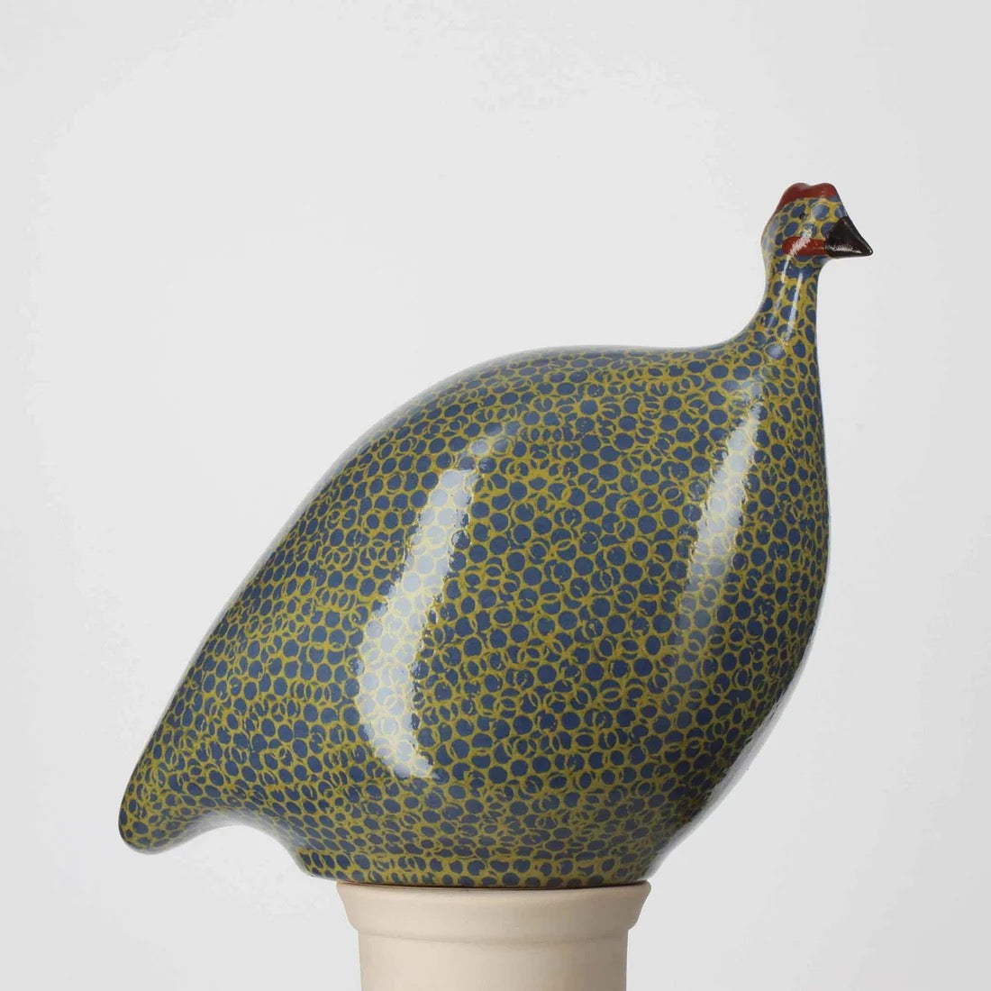 Guinea Fowl Green Spotted Cobalt- Large