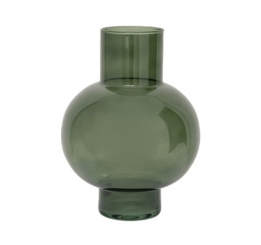 VASE RECYCLED GLASS - DUCK GREEN