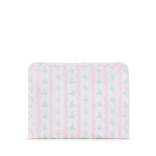 ROADIE MEDIUM Zip Pouch - RIBBON FLORAL PINK