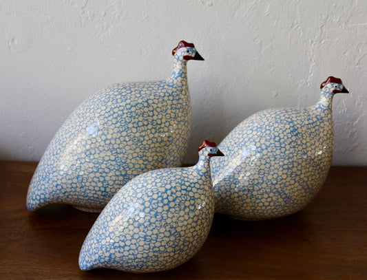 Guinea Fowl White Spotted with Lavender Blue