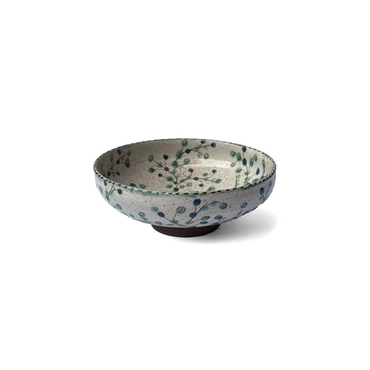 Grapevine Flat Ceramic Bowl