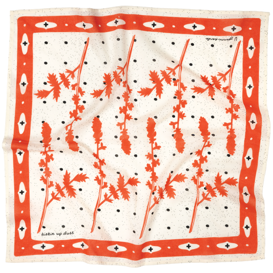 "kickin' up dust" cotton voile bandana - cream