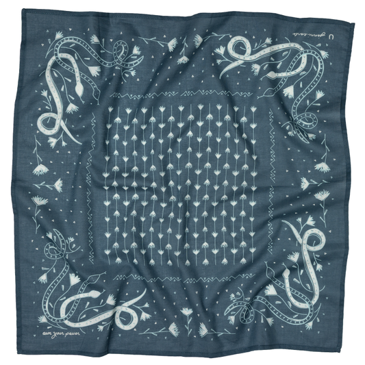"own your power" cotton voile bandana - midnight