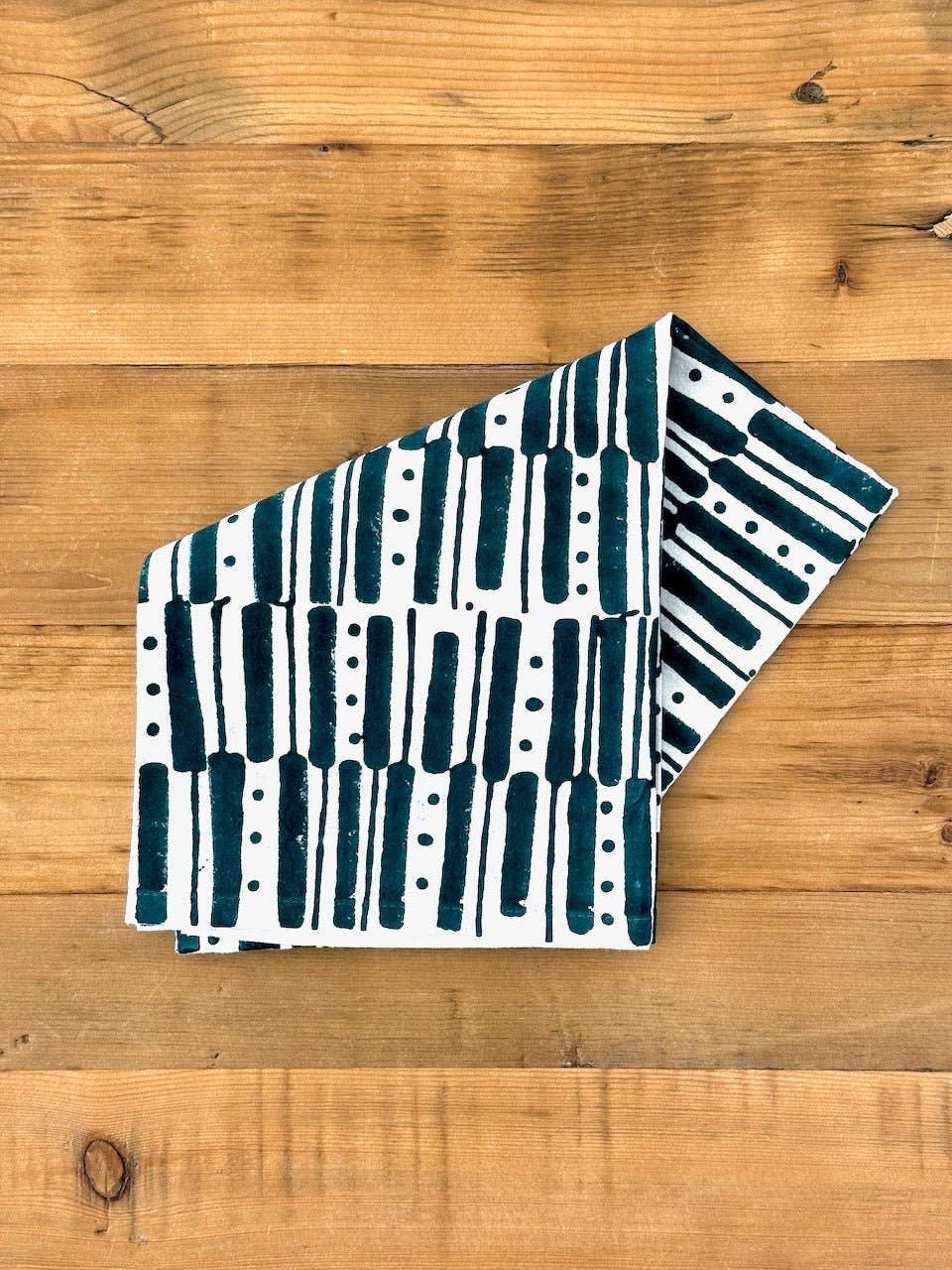 Riley Tea Towel, Midnight Green