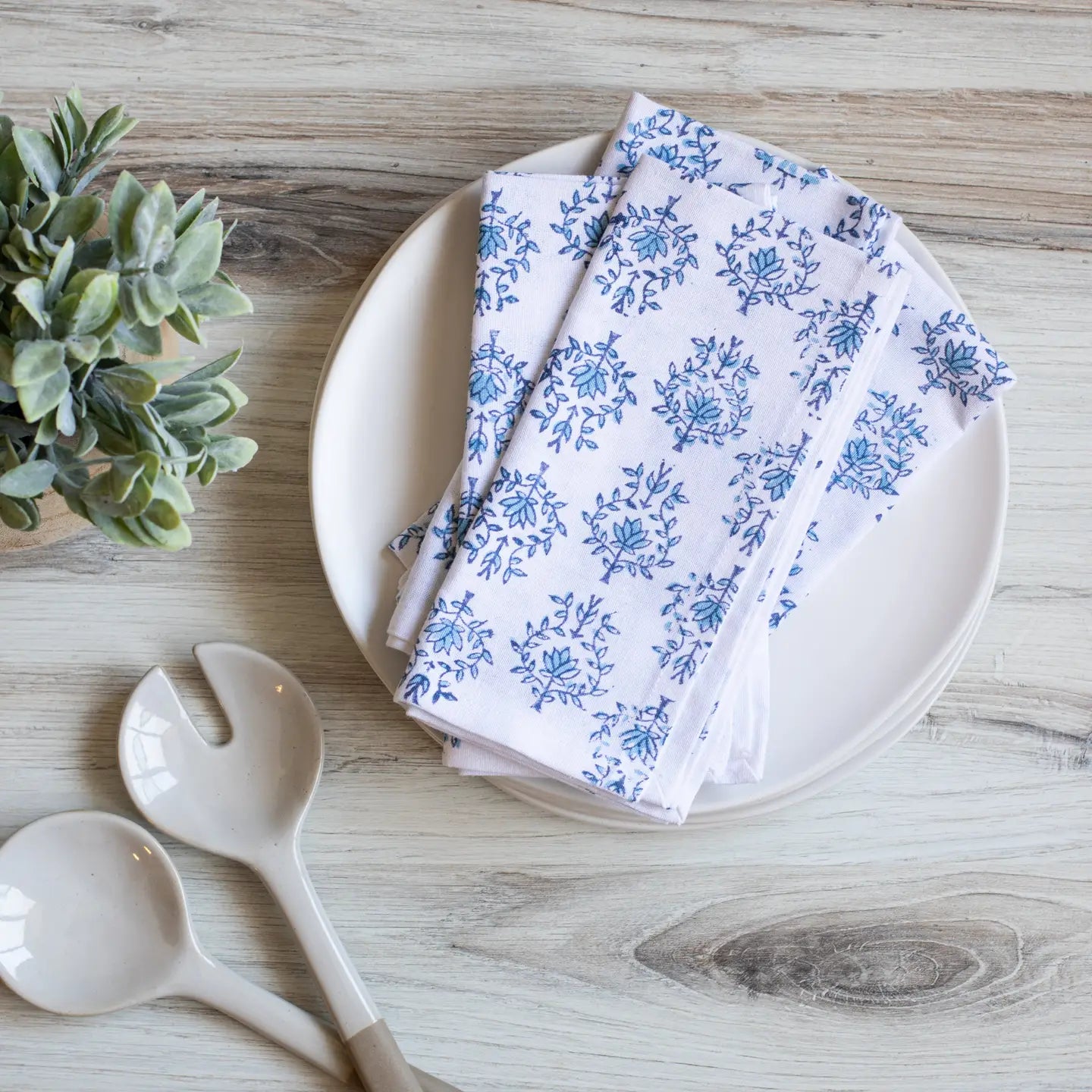 Organic Napkins (set of 4) Lotus Pattern