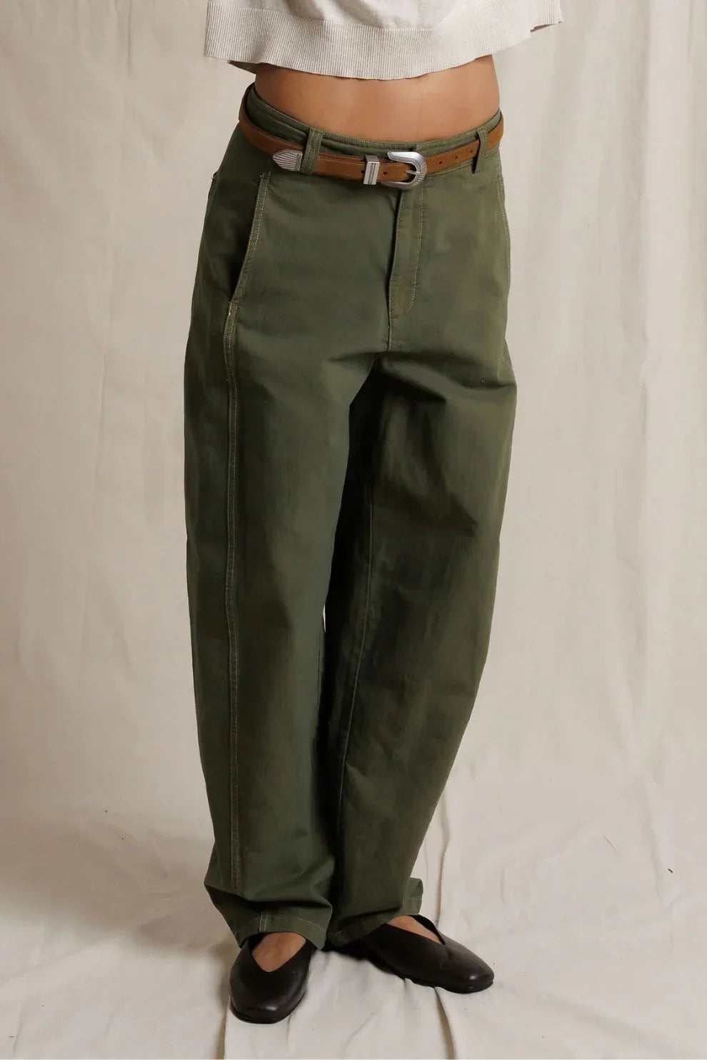 Akira Barrel Leg Utility Pant-Dark Olive