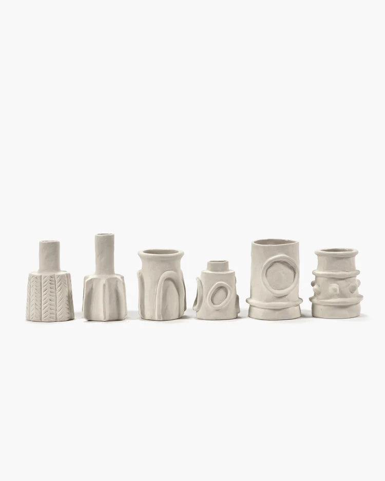 Vase Assorted Set of 6 Beige Molly