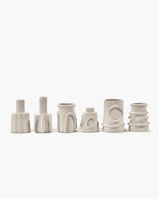 Vase Assorted Set of 6 Beige Molly