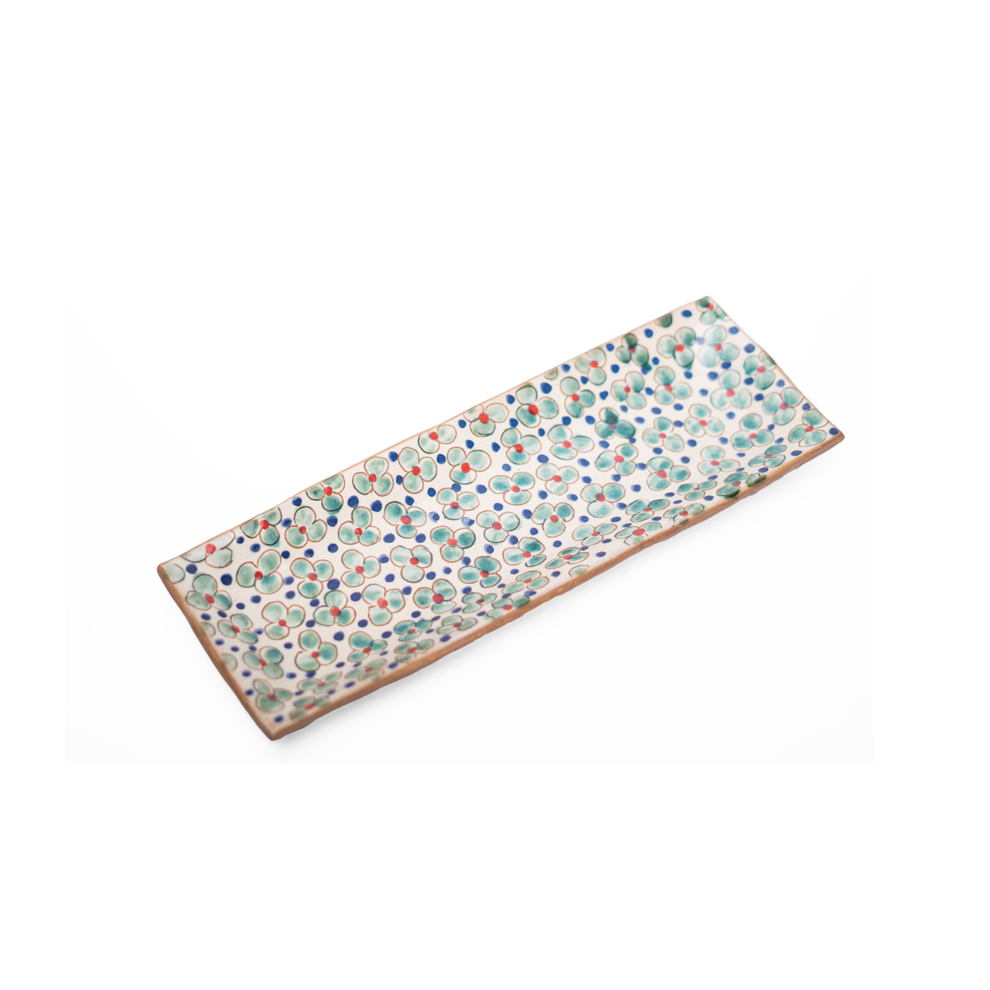 Long Blooms Ceramic Tray: Narrow