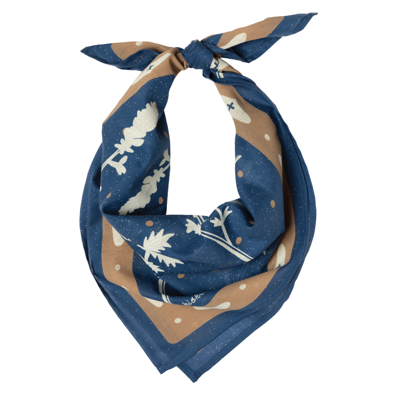 "kickin' up dust" cotton voile bandana - deep end