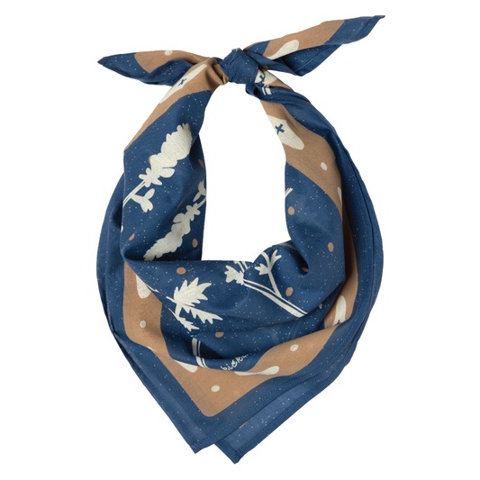 "kickin' up dust" cotton voile bandana - deep end
