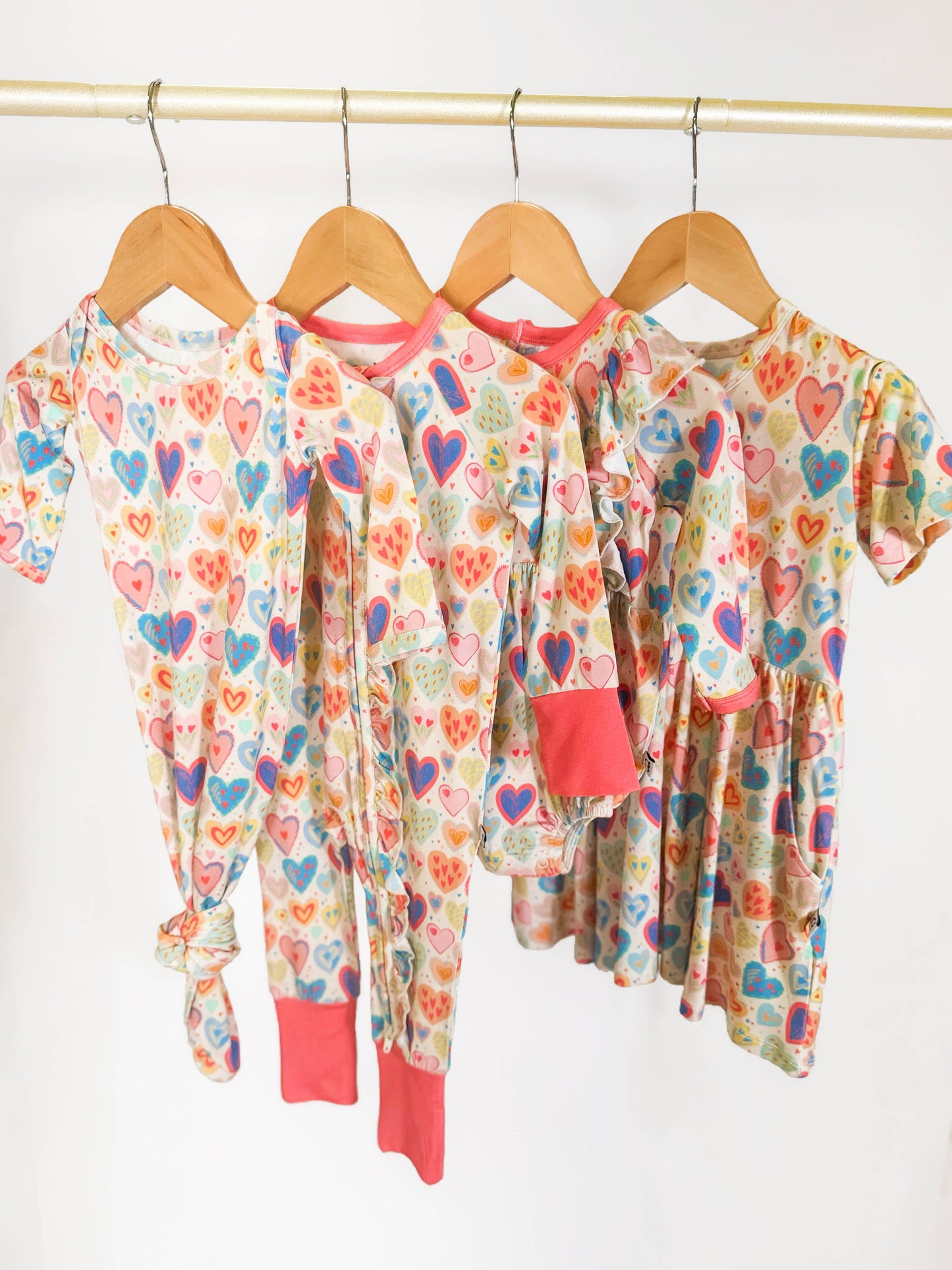 Lovestruck Hearts  - LS Convertible Zip PJs: 12-18 mo