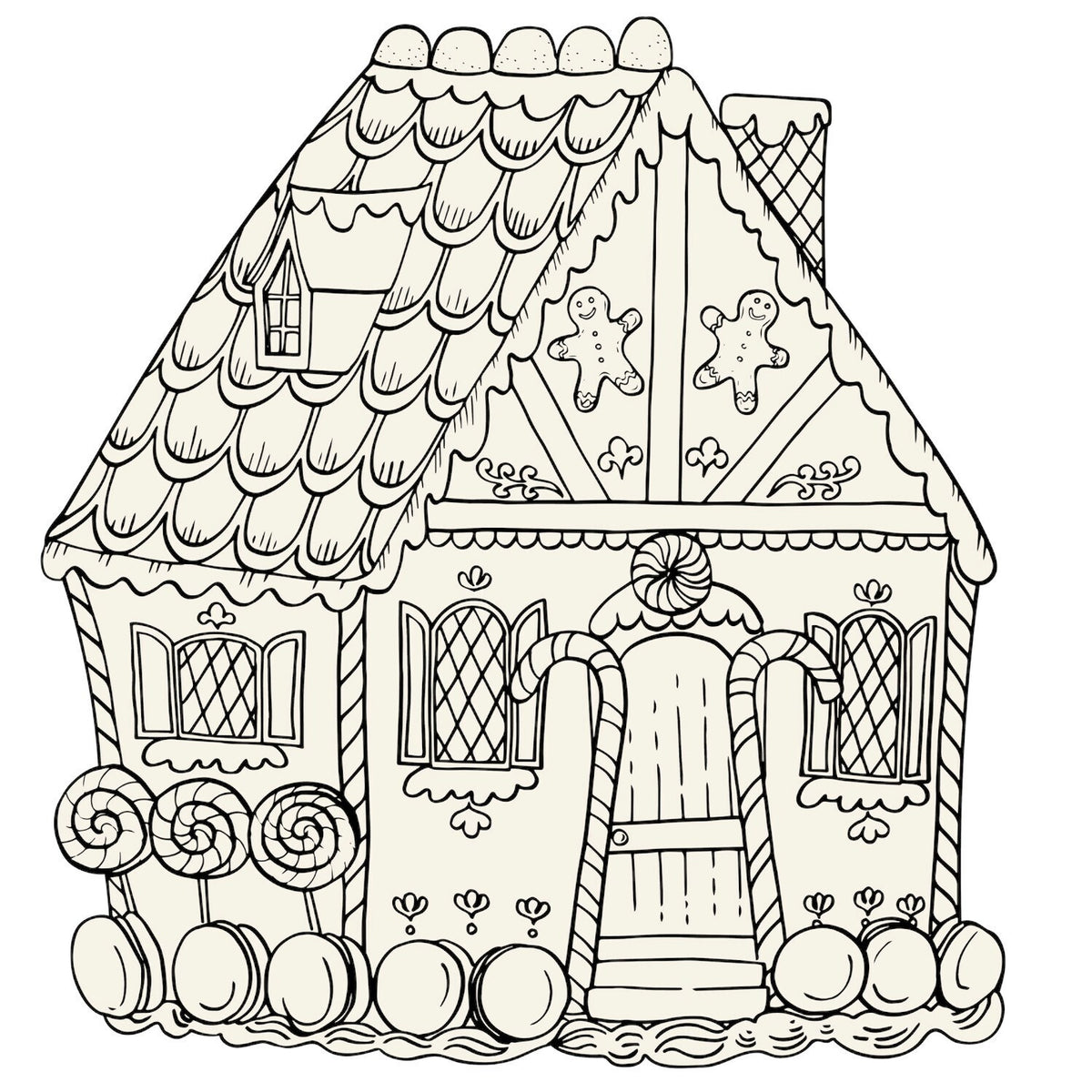Die-cut Gingerbread House Coloring Placemat- 12 Sheets