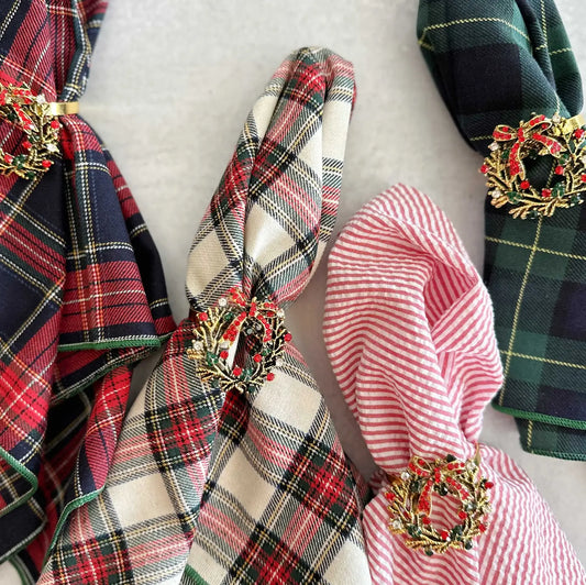 Christmas Wreath Napkin Rings Set/4