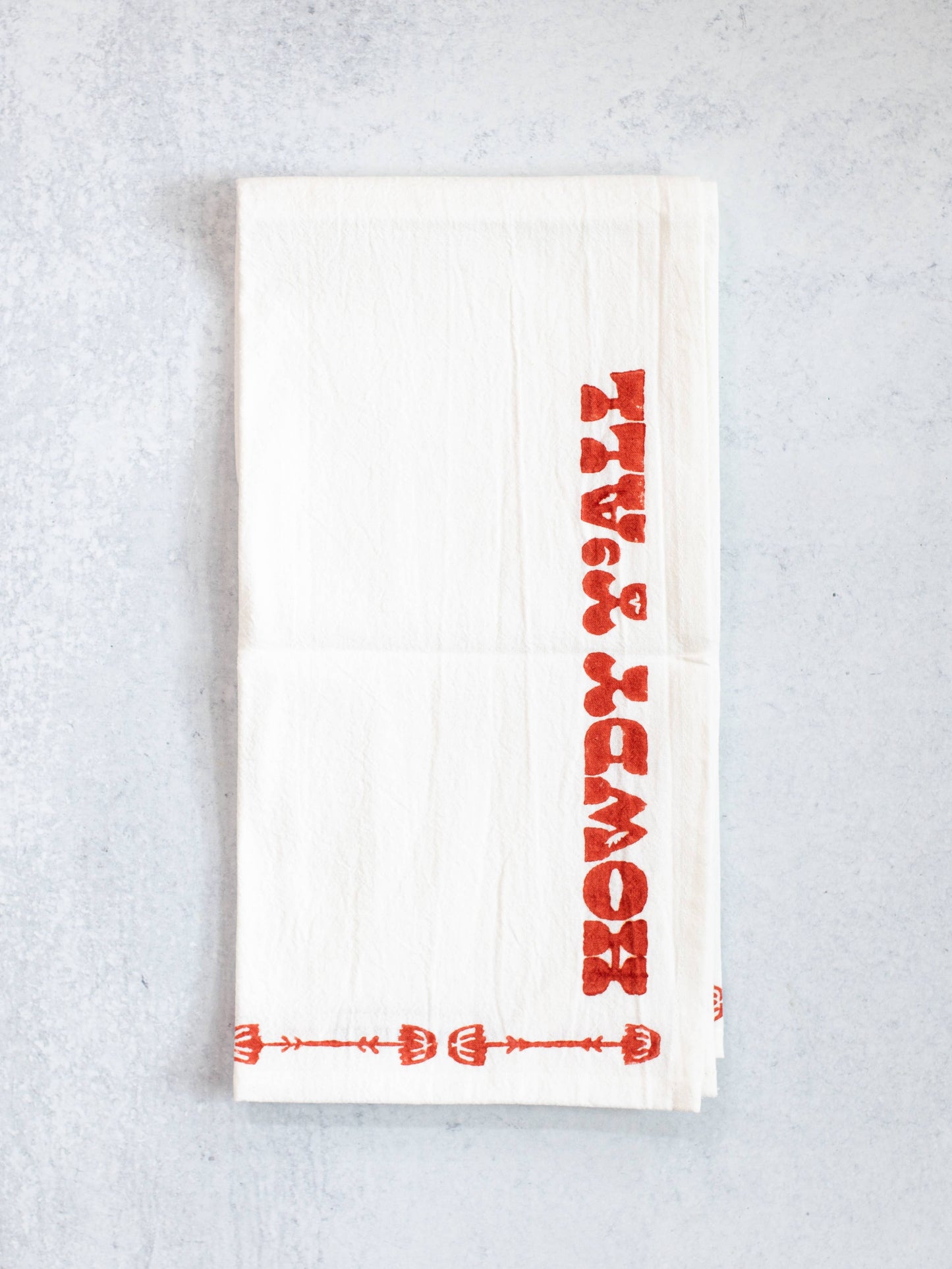 Tea Towel - Howdy, Terracotta