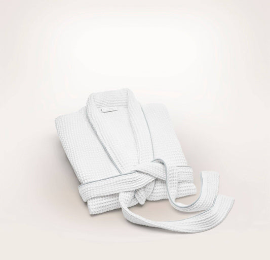 Women's Waffle Robe: White/Shore