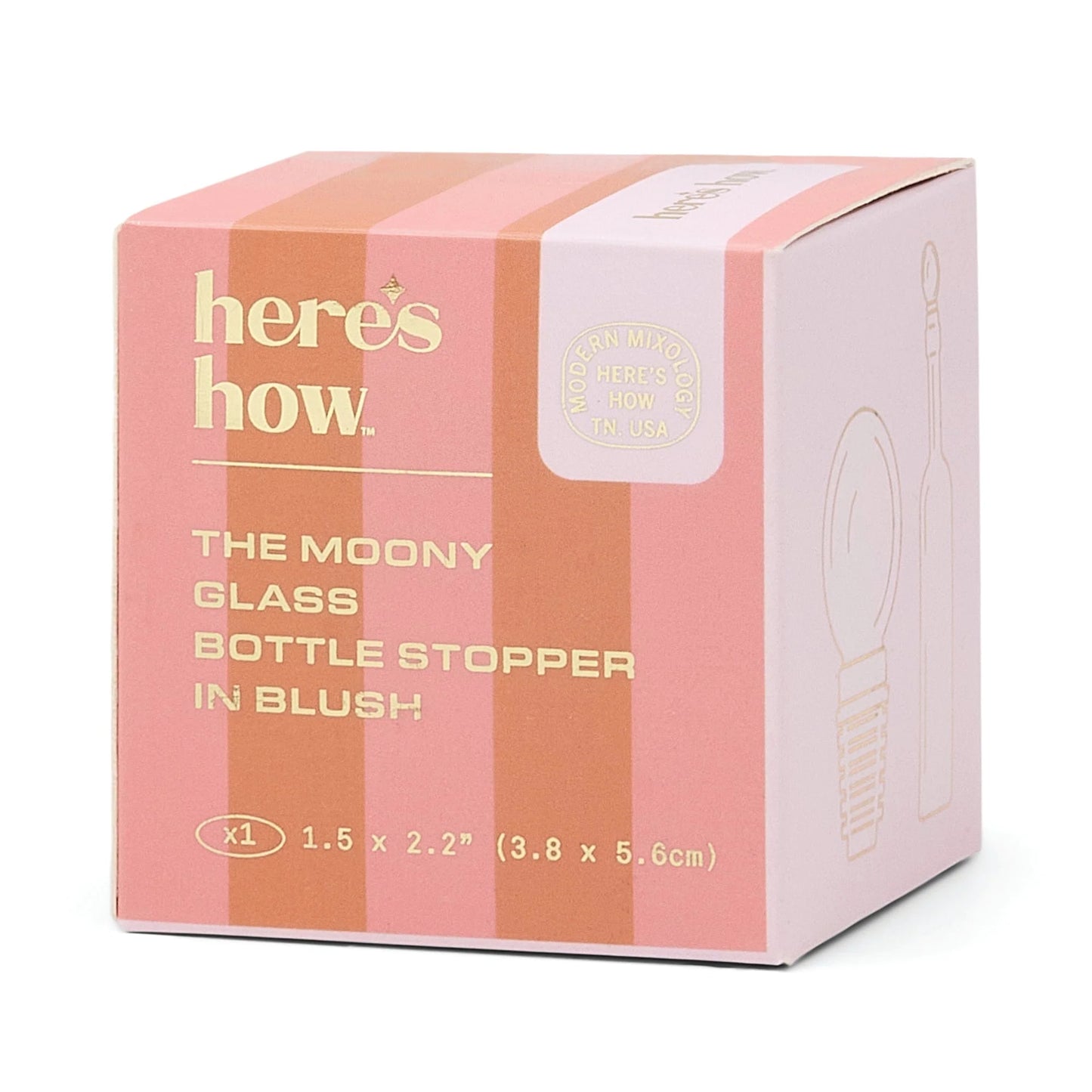 The Moony Glass Bottle Stopper-Blush