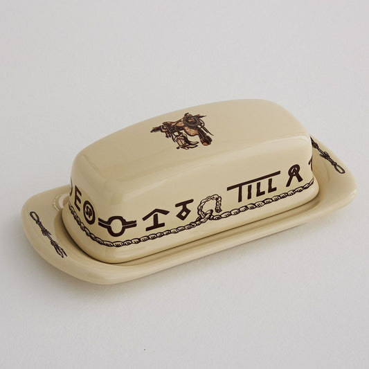 Boots and Saddle Butter Dish