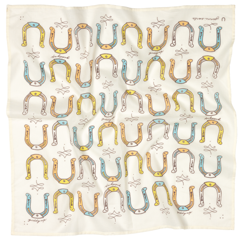 "giddy up" cotton voile bandana - cream