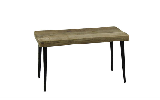 Mango Wood & Hammered Iron Bench
