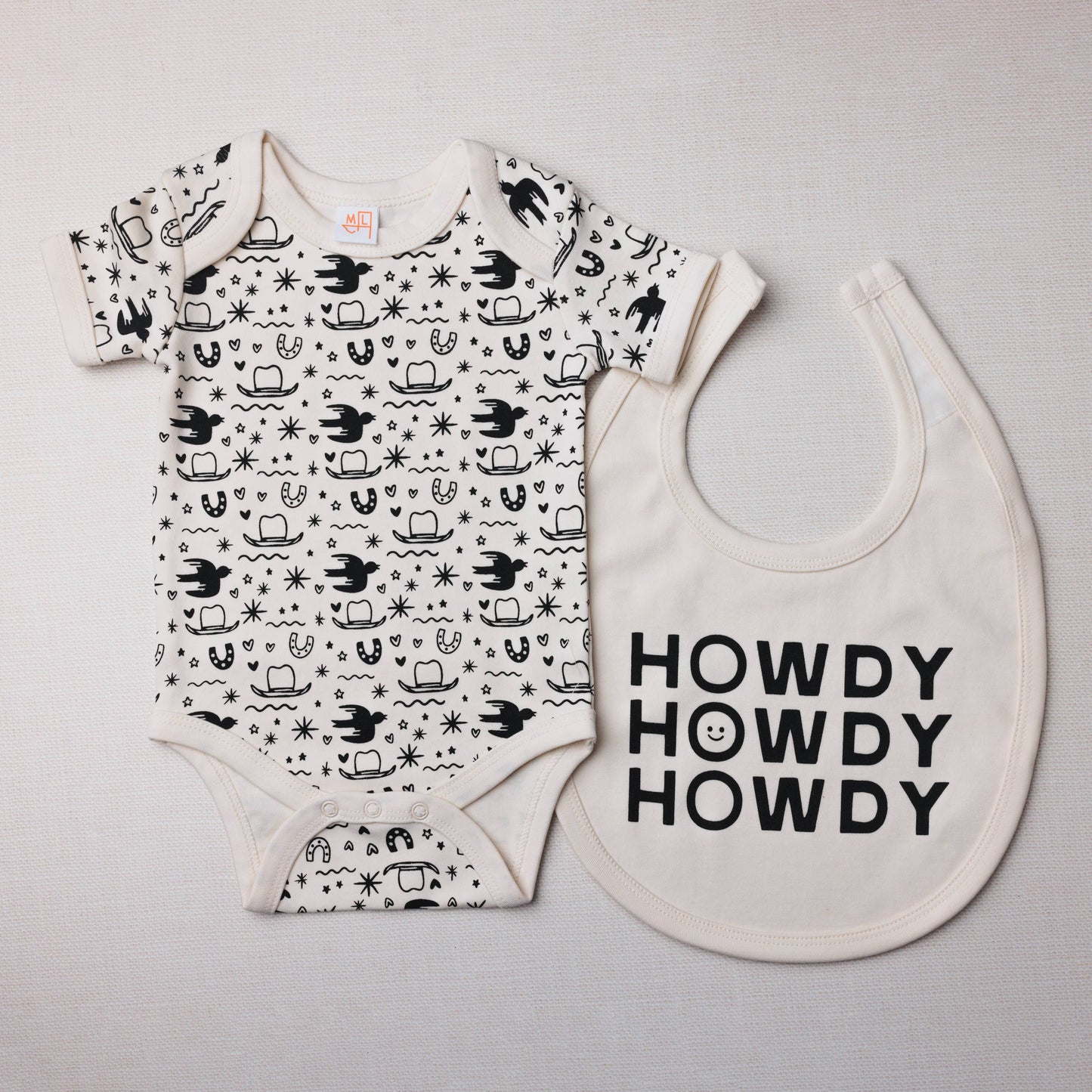 Ranch Hand & Happy Howdy Bib + Bodysuit Set