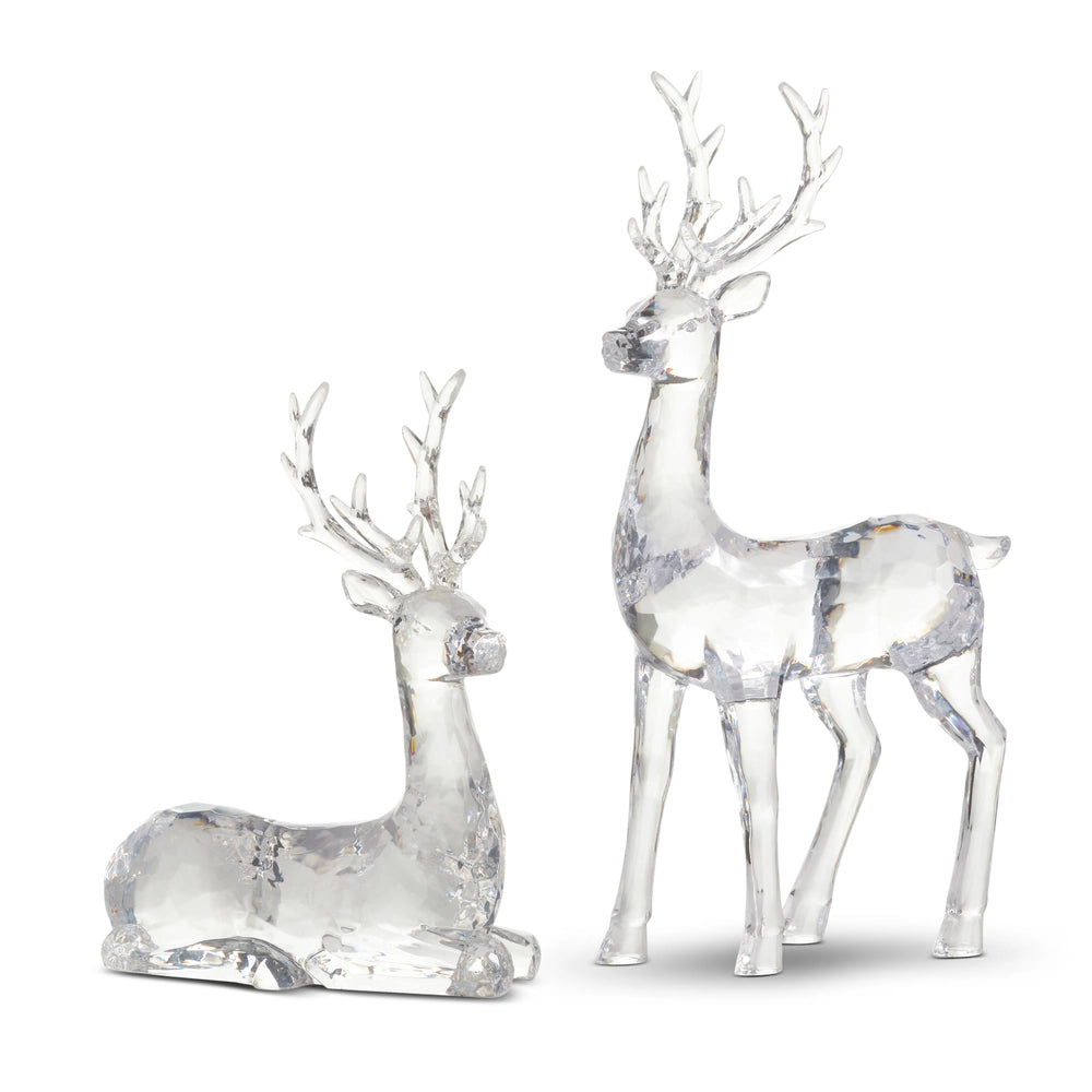 13.25" Clear Sculpted Acrylic Deer-Set