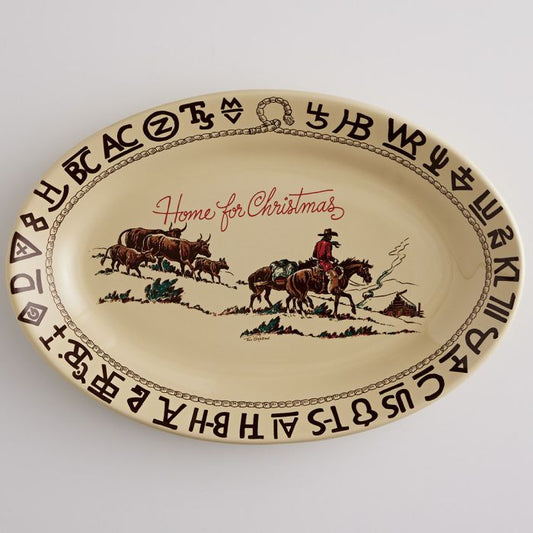 Christmas Western Oval Platter