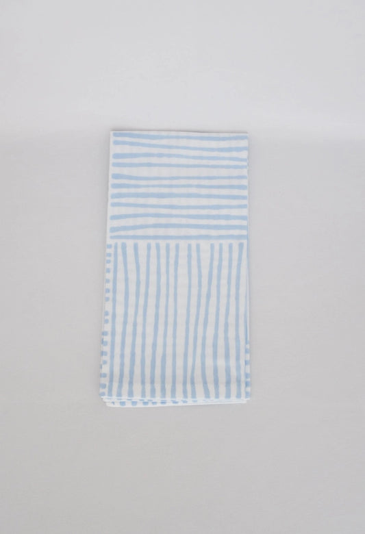 Organic Napkins Striped Blue (set of 4)