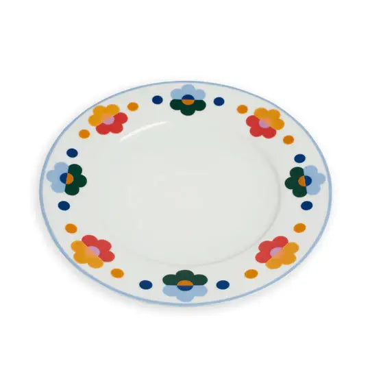 Floral Porcelain Dinner Plate Set of 4