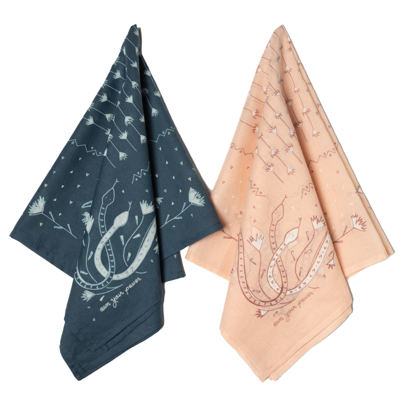 "own your power" cotton voile bandana - midnight