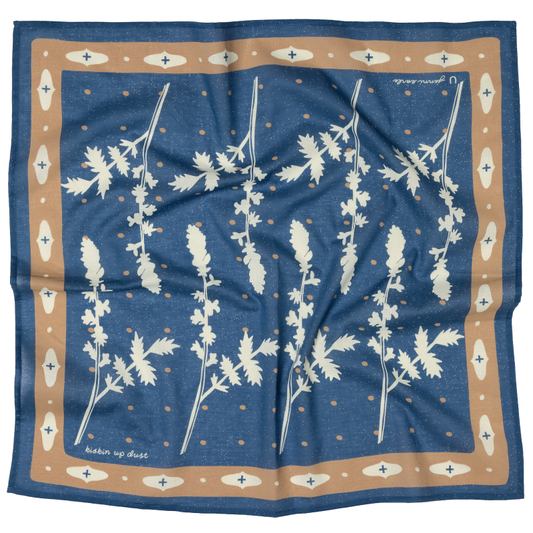 "kickin' up dust" cotton voile bandana - deep end