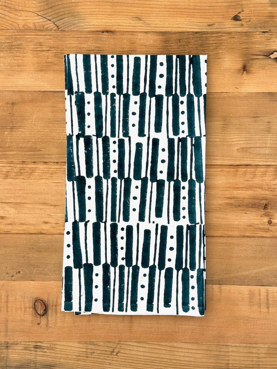 Riley Tea Towel, Midnight Green