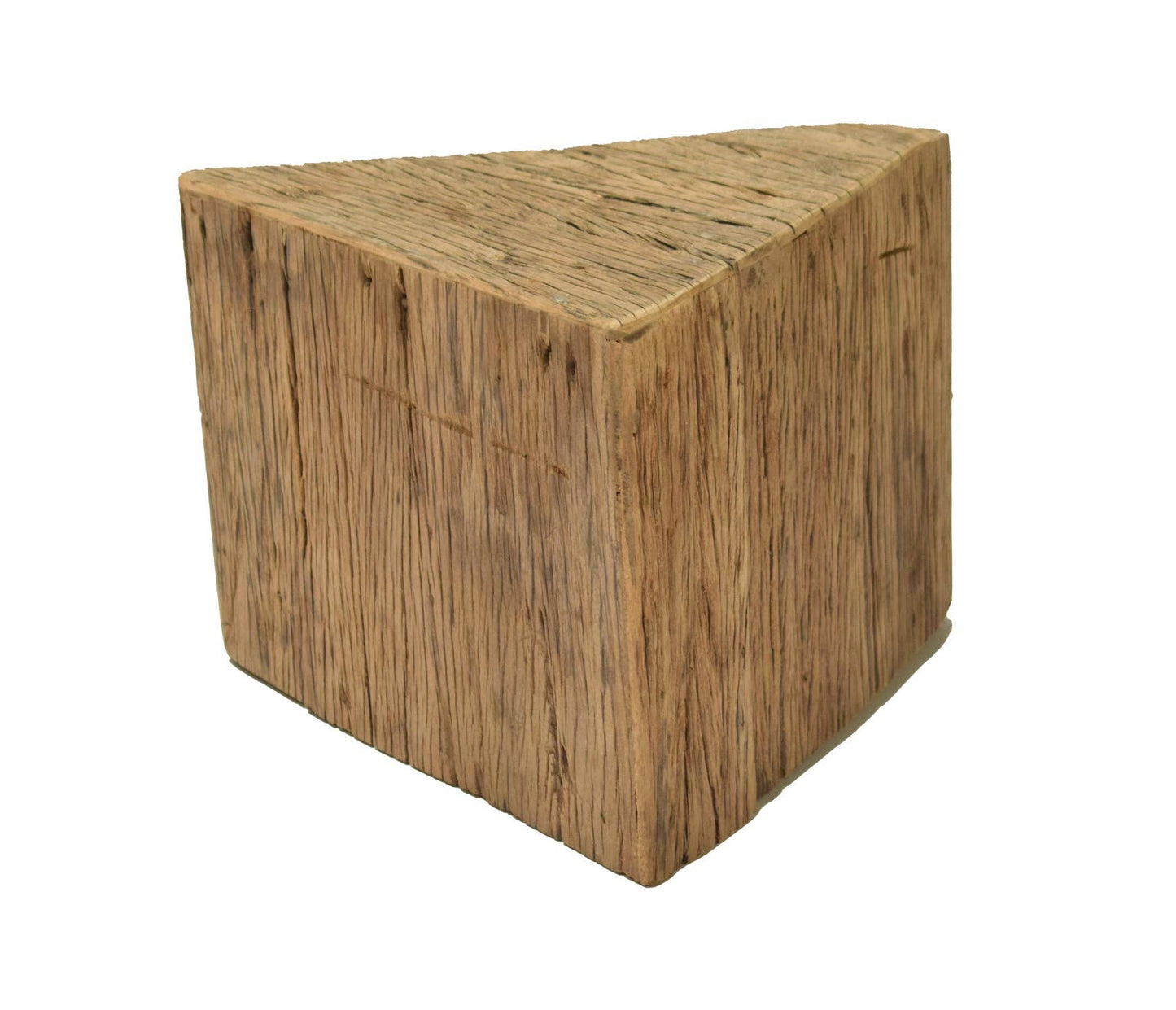 Large Triangle Side Table Natural Wood