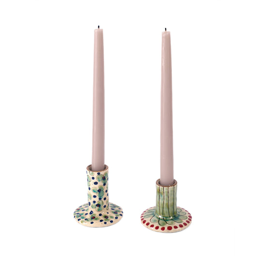Blooms Ceramic Candle Holder Pair