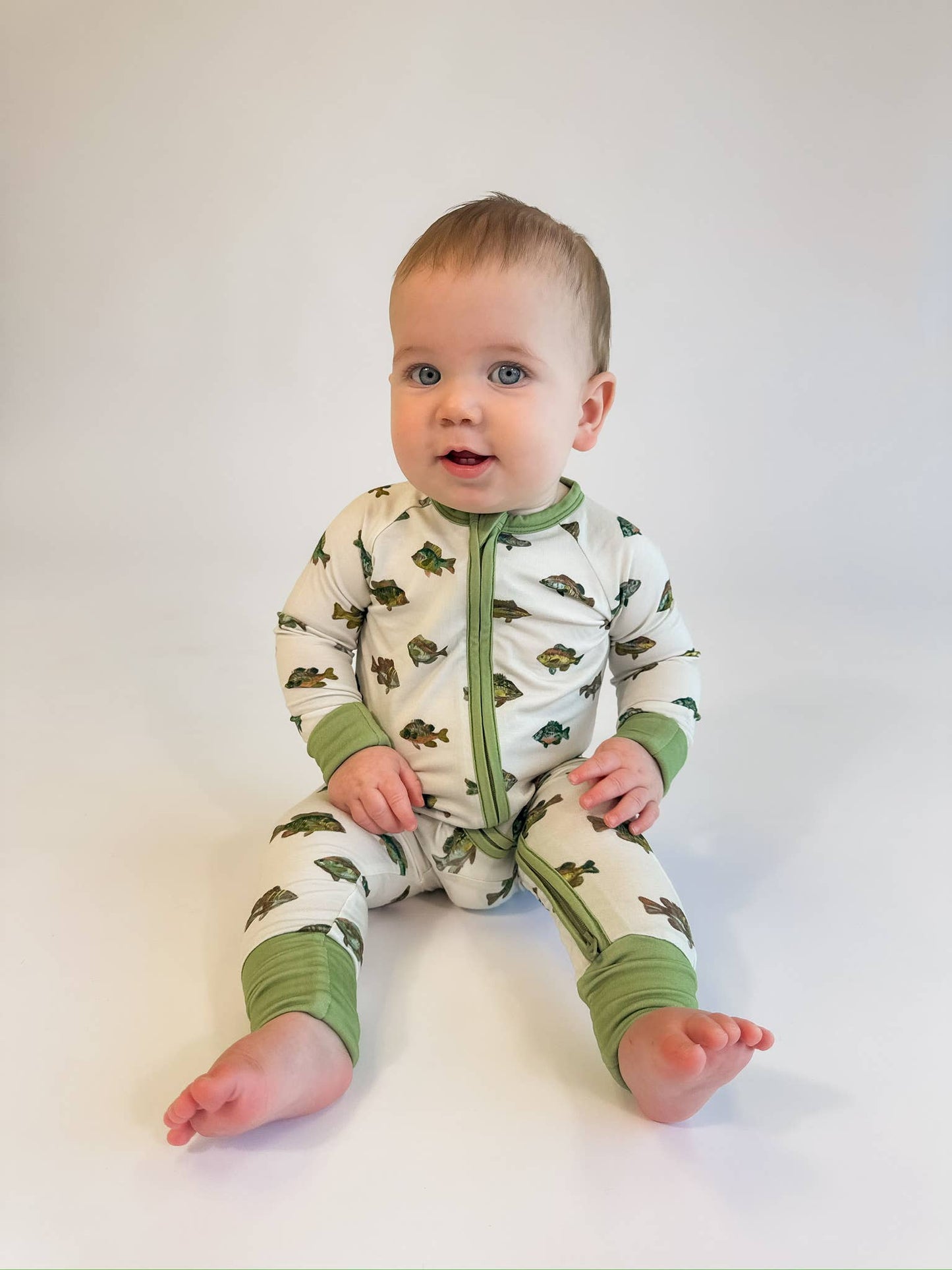 Lake Fish - Convertible Zip PJs: 6-12 months
