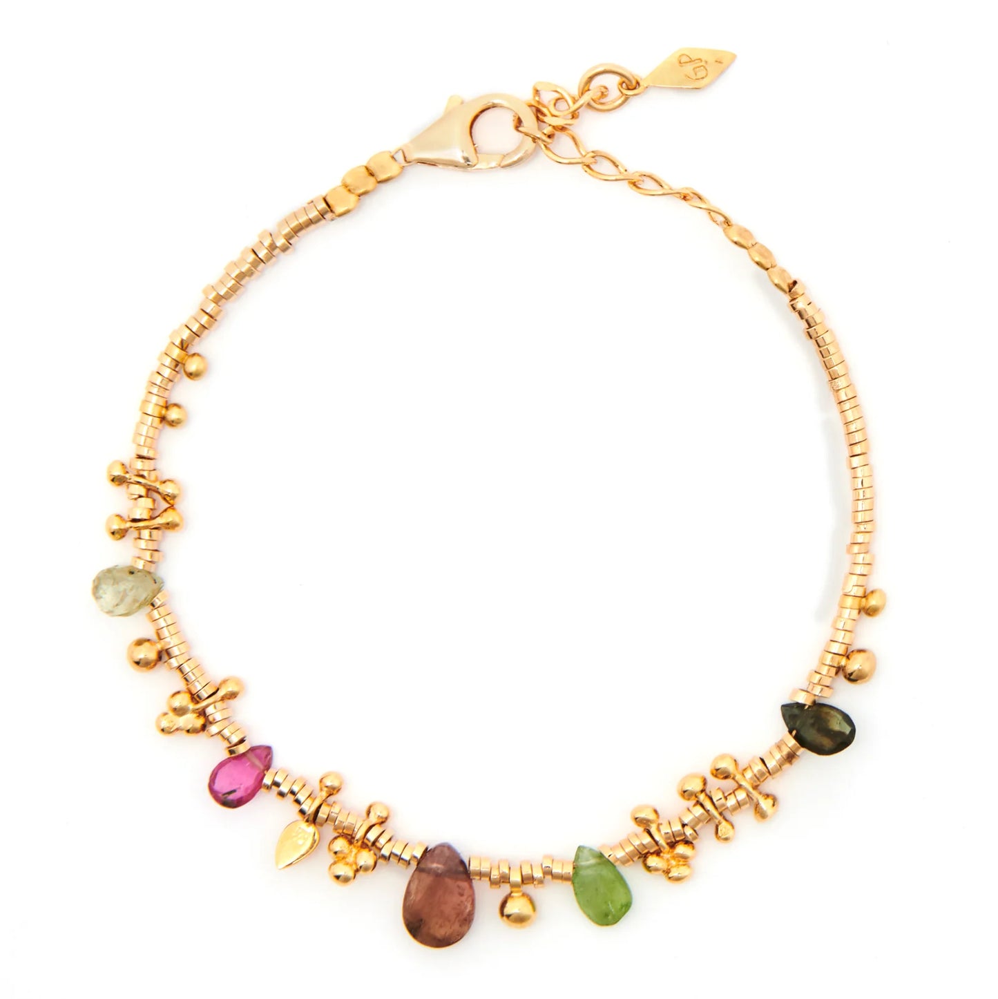 Hand Made Beaded Bracelet (Romane India Gold)