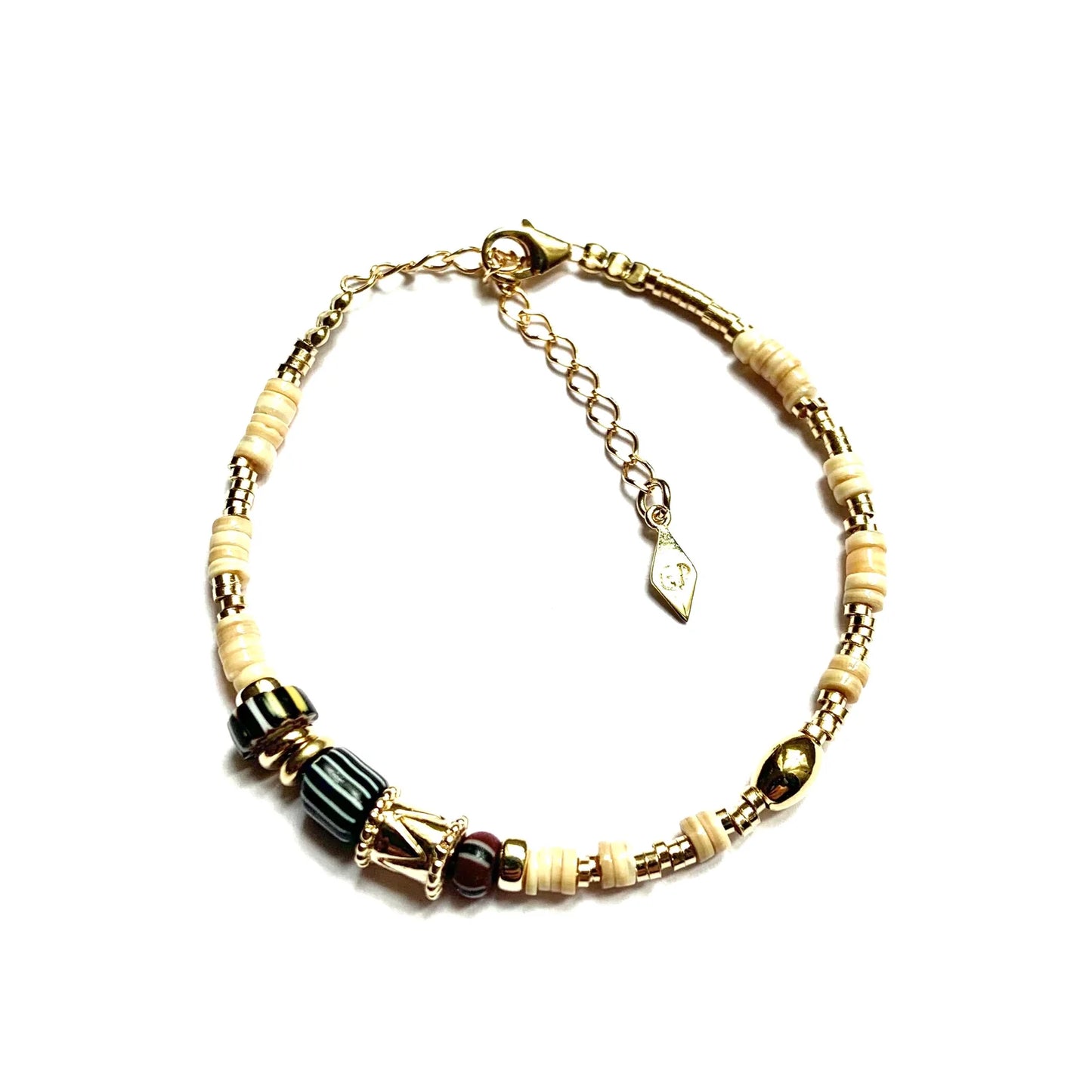 Handmade Beaded Bracelet ( Sacha Ivory)